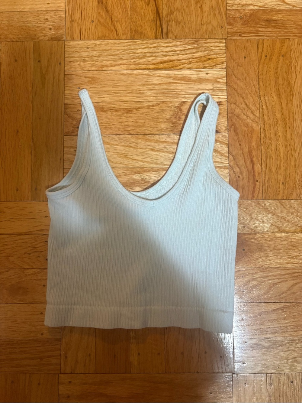Urban Outfitters White Ribbed Scoop Neck Tank